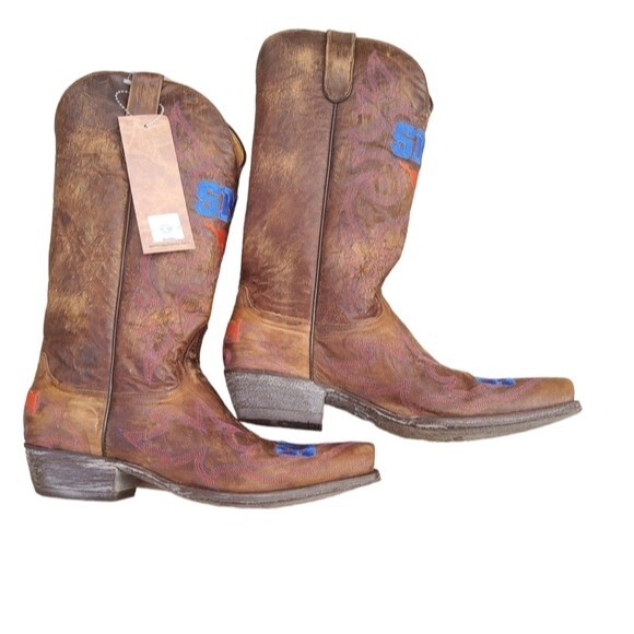 Gameday SMU Men\'s Leather Cowboy Boots Size 10